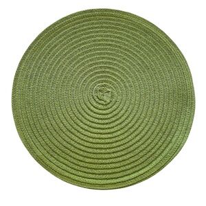 Pier 1 Woven Round Placemats Set of 2 Green NWOT